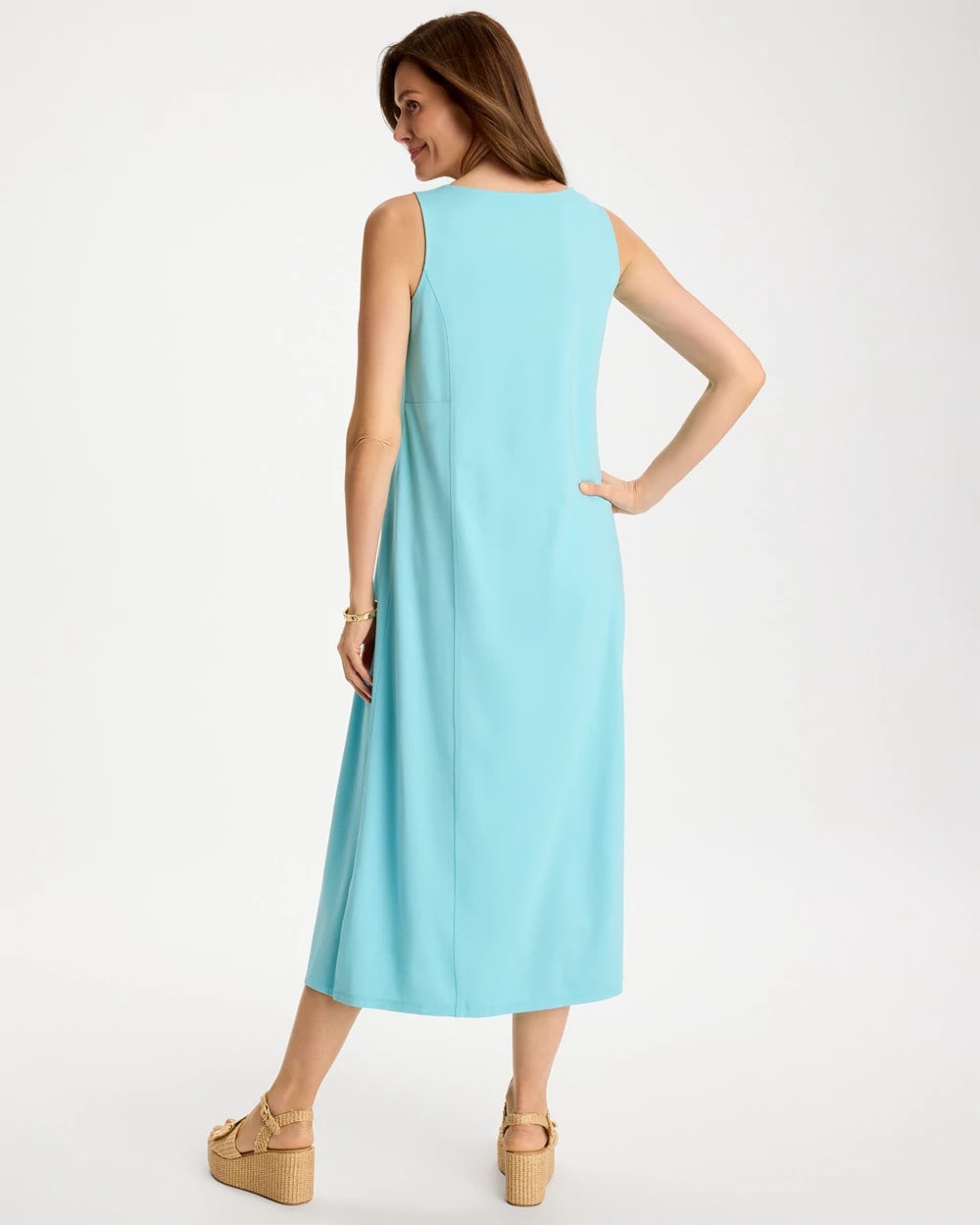 Chico's | Ponte Seamed Maxi Dress/ Bondi Blue