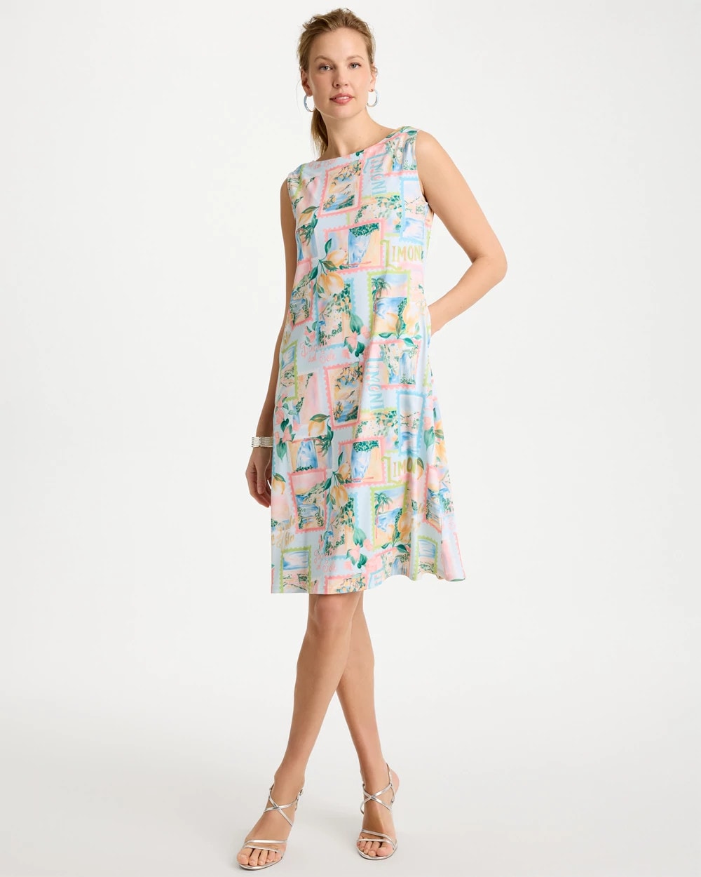Chico's | Jersey Knit Positano Shift Dress/ Bondi Blue