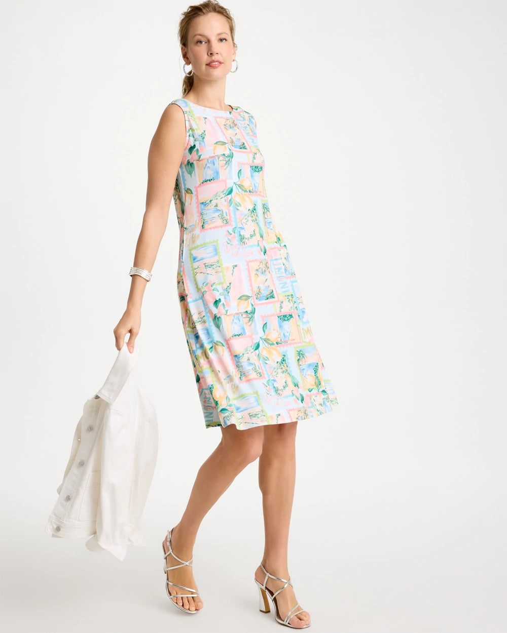 Chico's | Jersey Knit Positano Shift Dress/ Bondi Blue