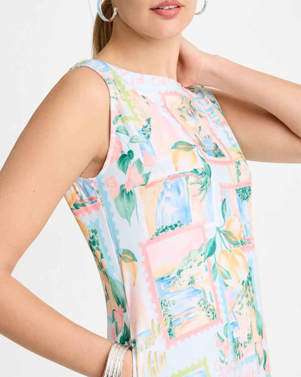Chico's | Jersey Knit Positano Shift Dress/ Bondi Blue