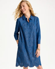 Chico's | Denim Embroidered Dress/ Indigo