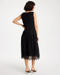 Chico's | Embroidered Lace Sleeveless Dress/ Black