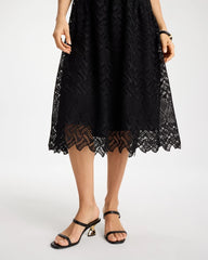 Chico's | Embroidered Lace Sleeveless Dress/ Black