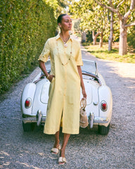 Chico's | Embellished Linen-Cotton Shirtdress/ Golden Haze