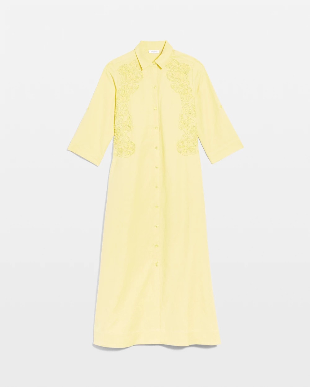 Chico's | Embellished Linen-Cotton Shirtdress/ Golden Haze