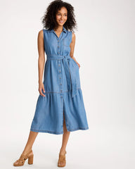 Chico's | Twill Denim Belted Shirtdress/ Indigo