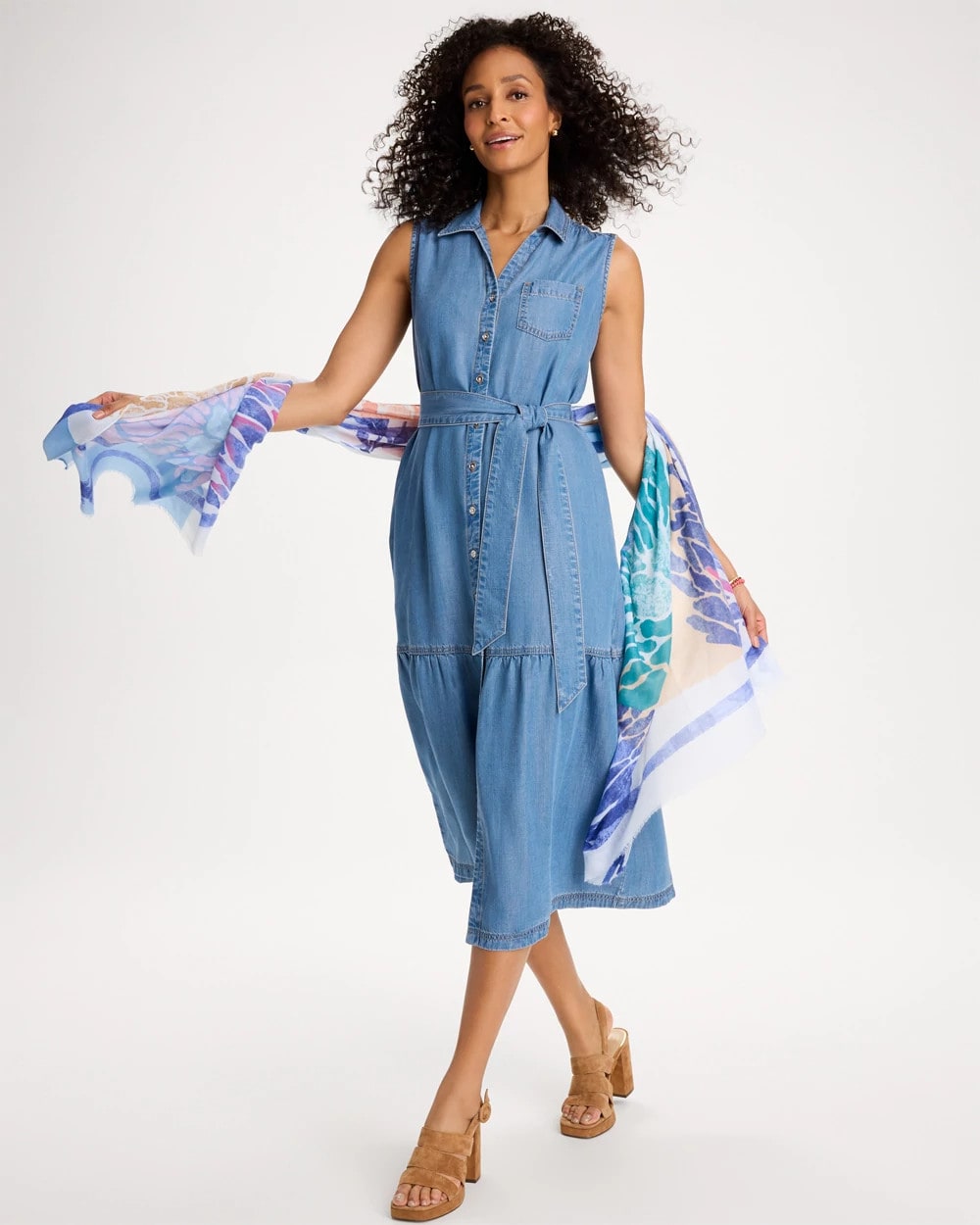Chico's | Twill Denim Belted Shirtdress/ Indigo