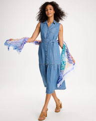 Chico's | Twill Denim Belted Shirtdress/ Indigo