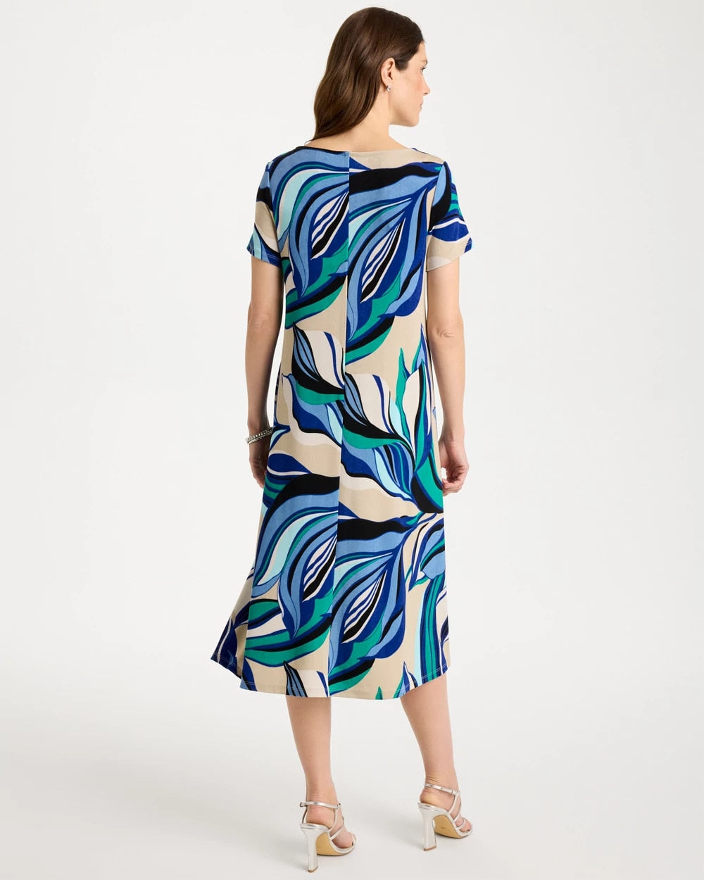 Chico's | Travelers™ Marble Flora Swing Dress/ Rich Cobalt