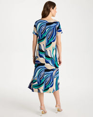 Chico's | Travelers™ Marble Flora Swing Dress/ Rich Cobalt