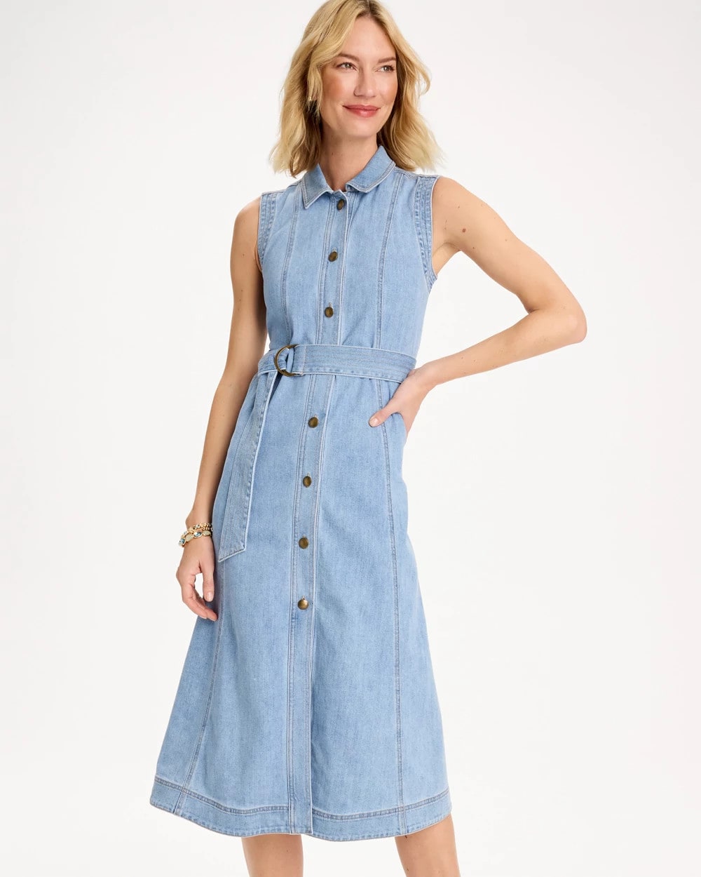 Chico's | Sleeveless Denim Dress/ Medium Indigo Wash