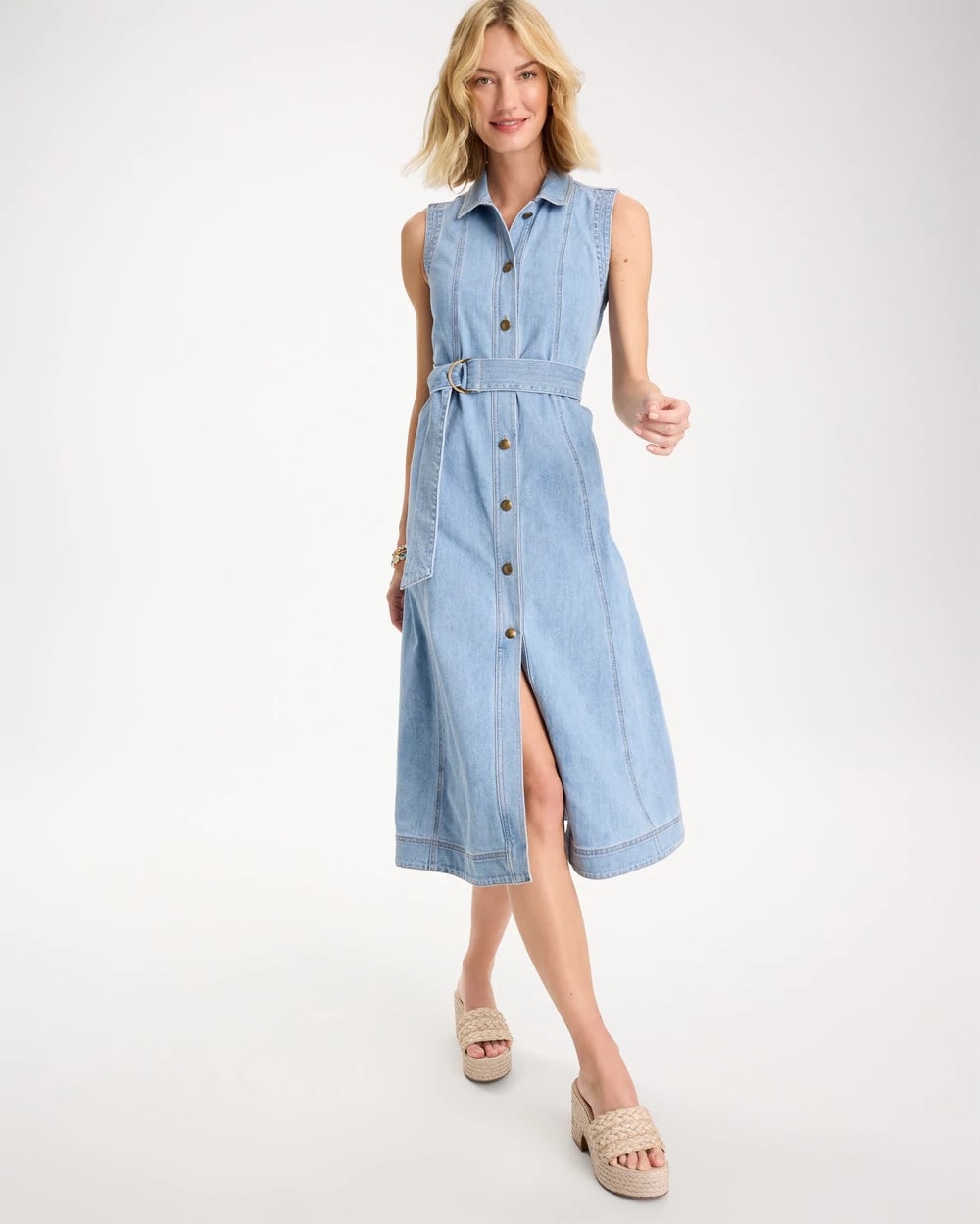 Chico's | Sleeveless Denim Dress/ Medium Indigo Wash