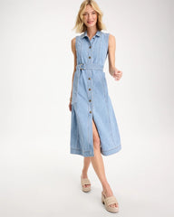 Chico's | Sleeveless Denim Dress/ Medium Indigo Wash