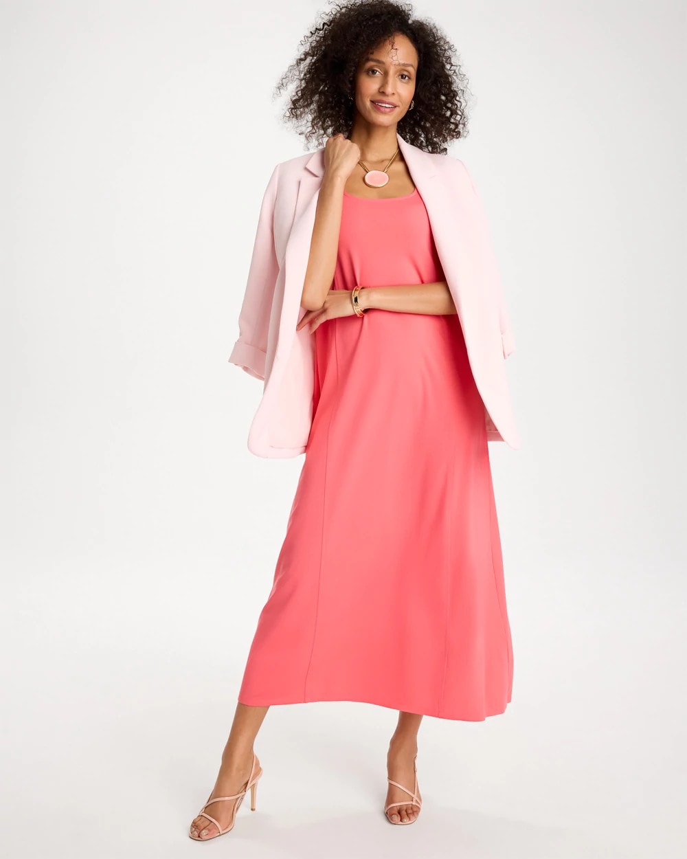 Chico's | Seamed Knit Dress/ Calypso Coral