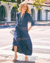 Chico's | Tiered Lace Dress/ Passport Blue