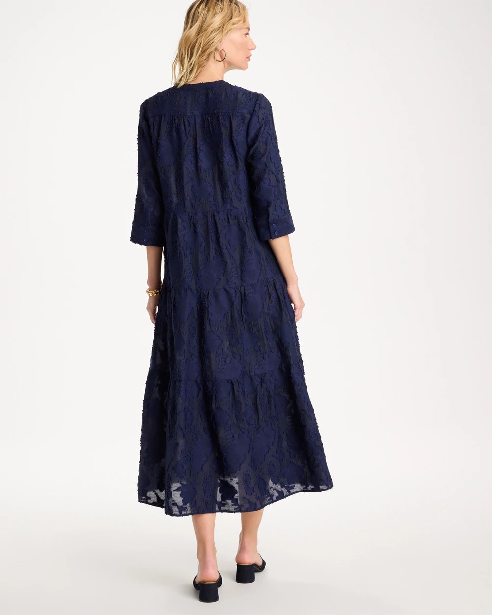 Chico's | Tiered Lace Dress/ Passport Blue