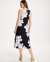 Chico's | Travelers™ Knit Abstract Floral Swing Dress/ Black