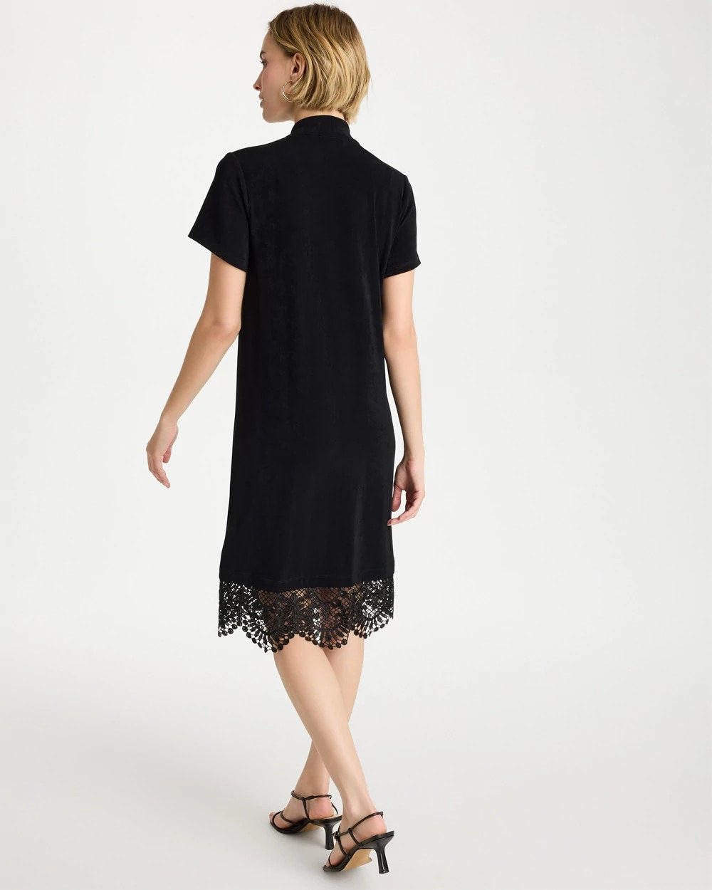 Chico's | Travelers™ Lace Hem V-Neck Dress/ Travelers Black