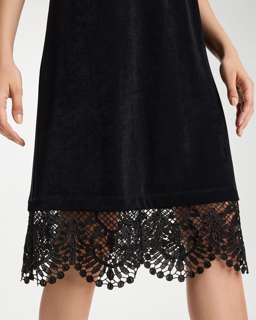 Chico's | Travelers™ Lace Hem V-Neck Dress/ Travelers Black