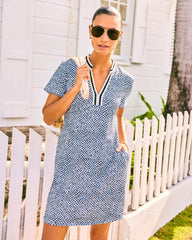 Chico's | Zenergy® UPF Crochet Contrast Trim Dress/ Blue Muse