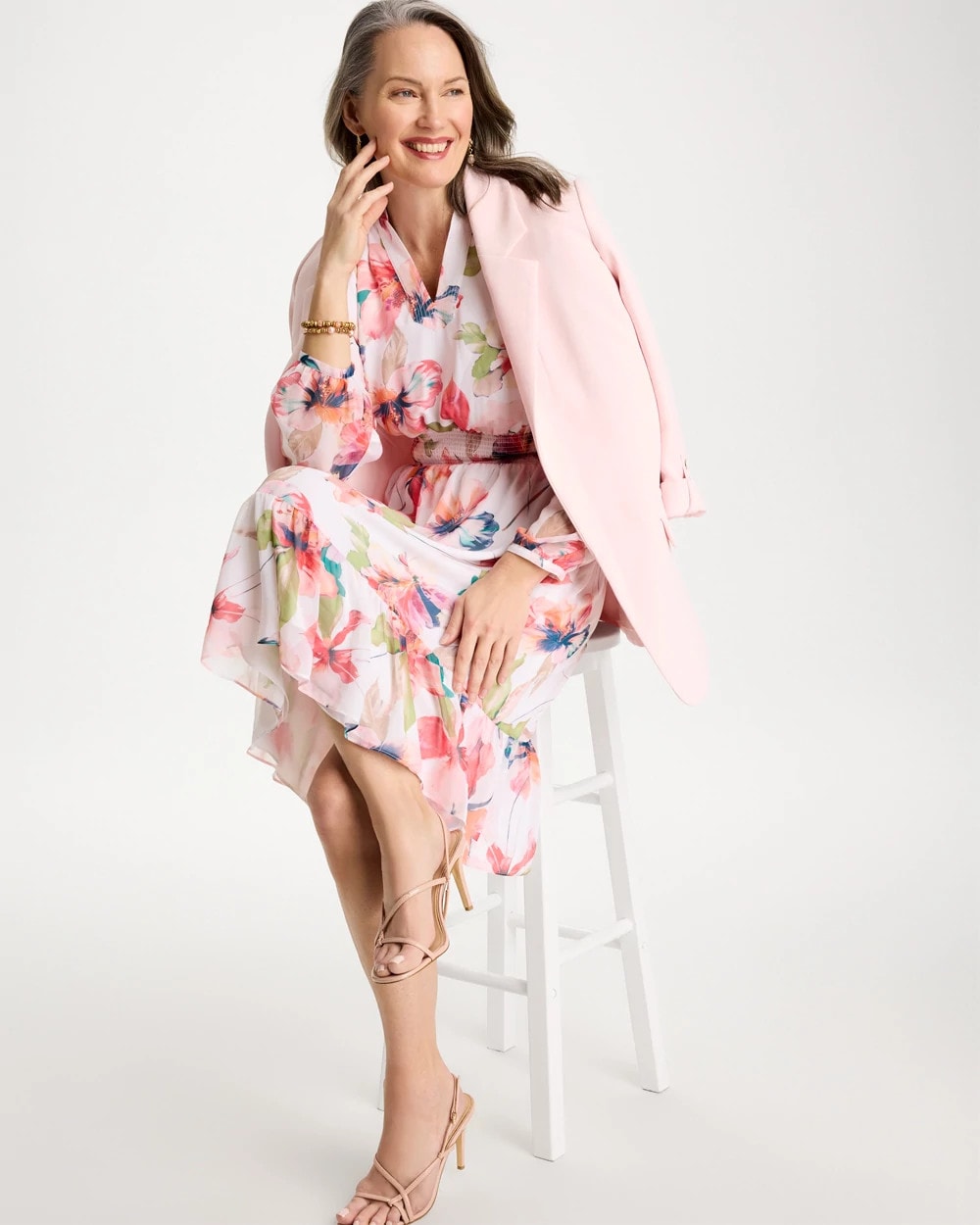 Chico's | Georgette Trapunto Pullover Dress/ Calypso Coral