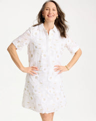 Chico's | 3D Floral Embroidered Dress/ Alabaster