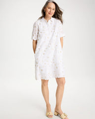 Chico's | 3D Floral Embroidered Dress/ Alabaster