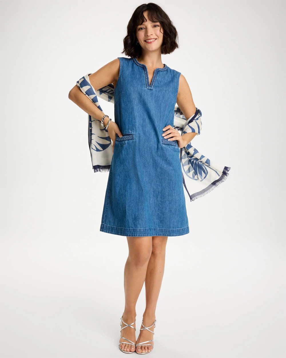 Chico's | Denim Braided Dress/ Indigo