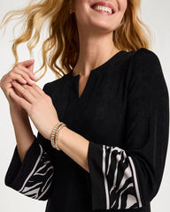 Chico's | Travelers™ Zebra Trim Kurta Dress/ Travelers Black