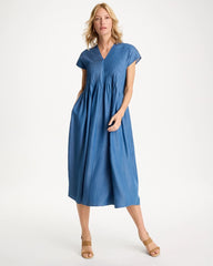 Chico's | Denim Popover Midi Dress/ Indigo