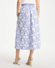 Chico's | Cotton Embroidered Floral Skirt/ Alabaster