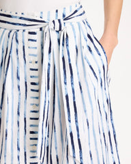 Chico's | Palermo Striped Tie-Front Skirt/ Passport Blue