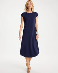 Chico's | Soft-Stretch Cotton Slub Dress/ Passport Blue