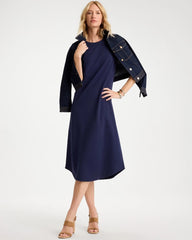 Chico's | Soft-Stretch Cotton Slub Dress/ Passport Blue