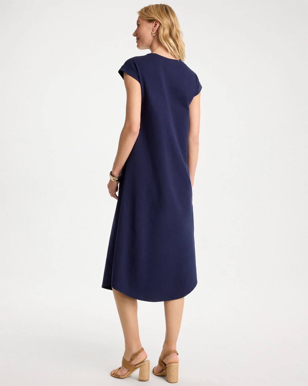 Chico's | Soft-Stretch Cotton Slub Dress/ Passport Blue
