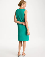 Chico's | Travelers™ Crinkled Satin Tank Dress/ Topanga Green