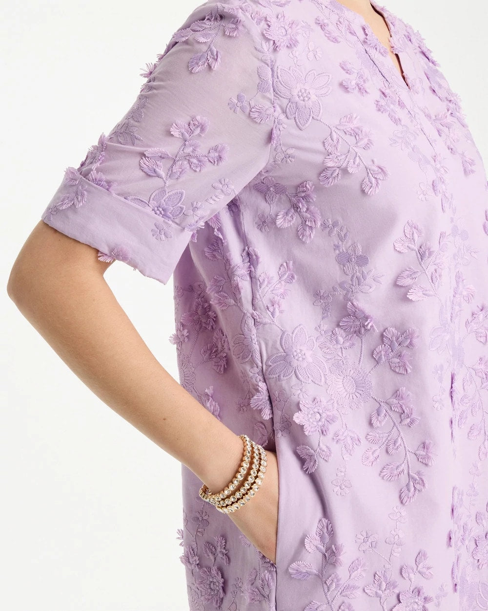 Chico's | 3D Floral Dress/ Orchid Mist