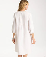Chico's | Embellished Pintuck Dress/ Alabaster