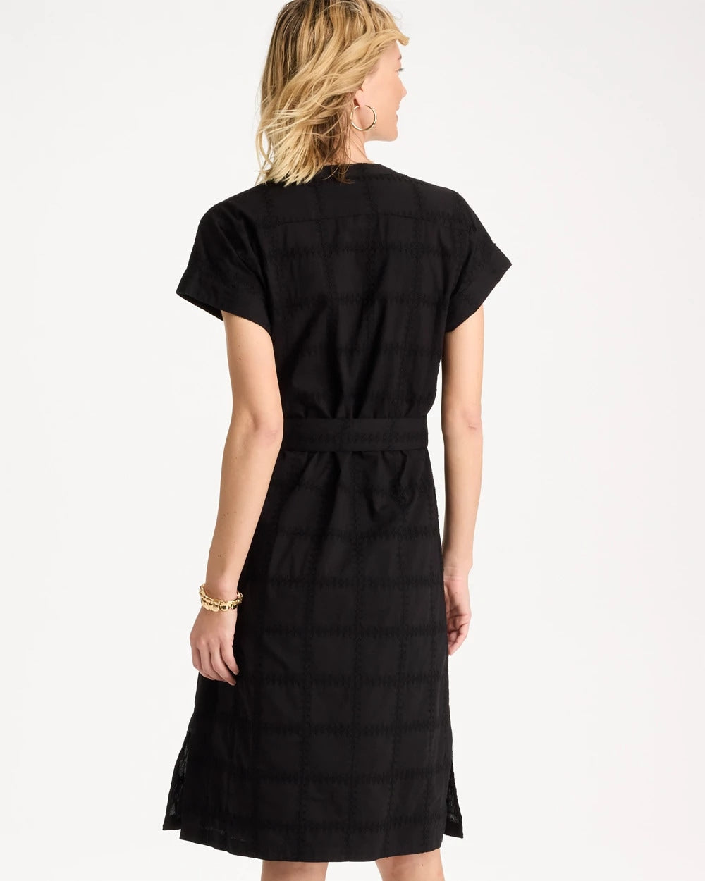 Chico's | Embroidered Cotton Shirtdress/ Black