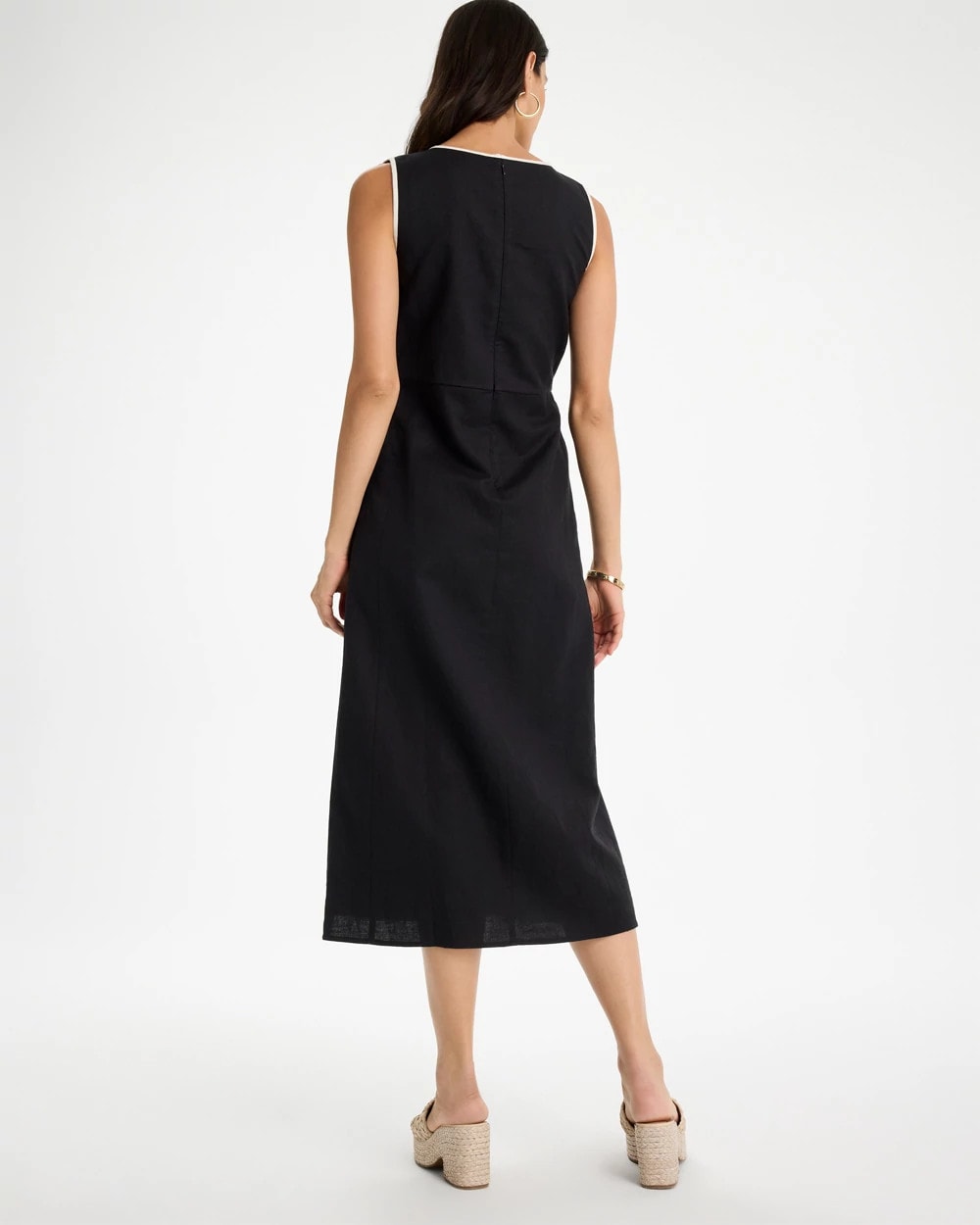 Chico's | Sleeveless Surplice Linen Dress/ Black