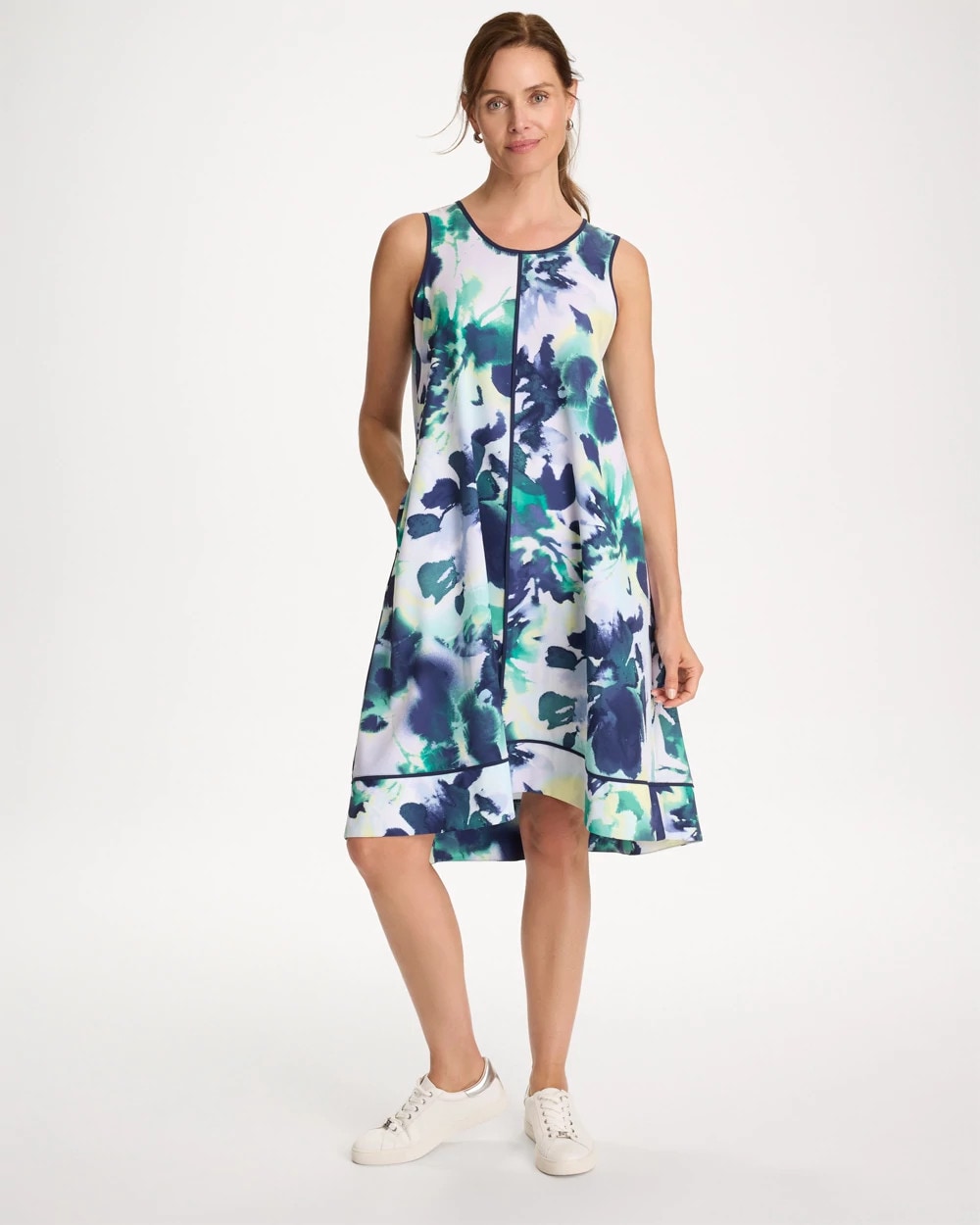 Chico's | Zenergy® UPF Floral Midi Dress/ Topanga Green