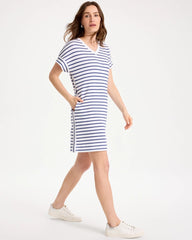 Chico's | Zenergy® Soft Striped Contrast Dress/ Starlit Navy