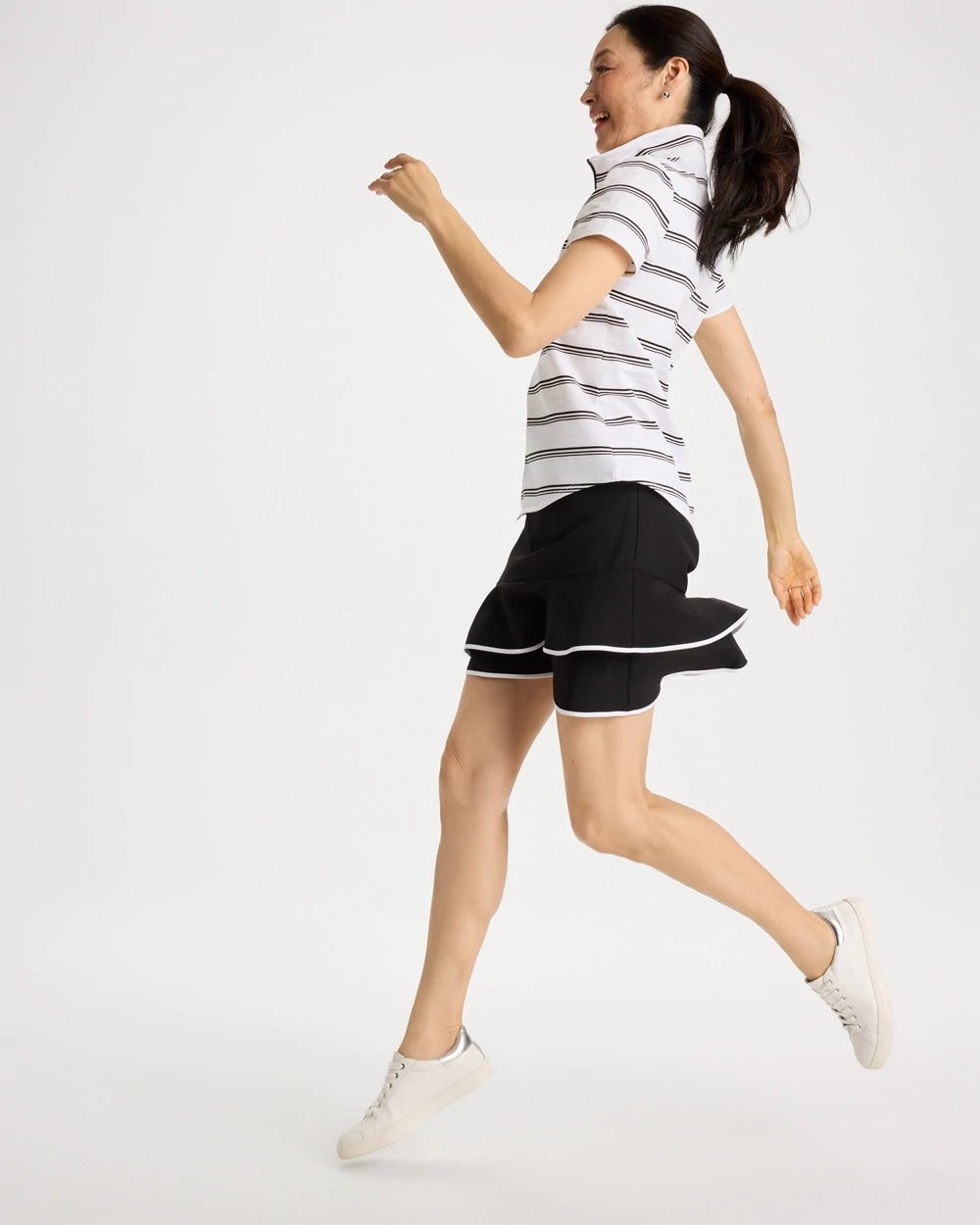 Chico's | Zenergy® UPF Contrast Tulip Hem Skort/ Black