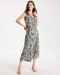 Chico's | Animal Print Jersey Knit Dress/ Jade Glow