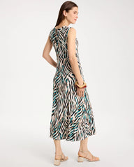 Chico's | Animal Print Jersey Knit Dress/ Jade Glow