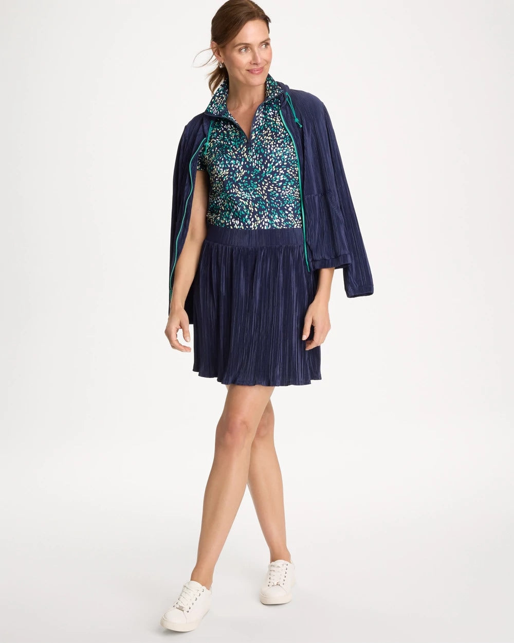 Chico's | Zenergy® Micro Plisse Pull-On Skort/ Passport Blue
