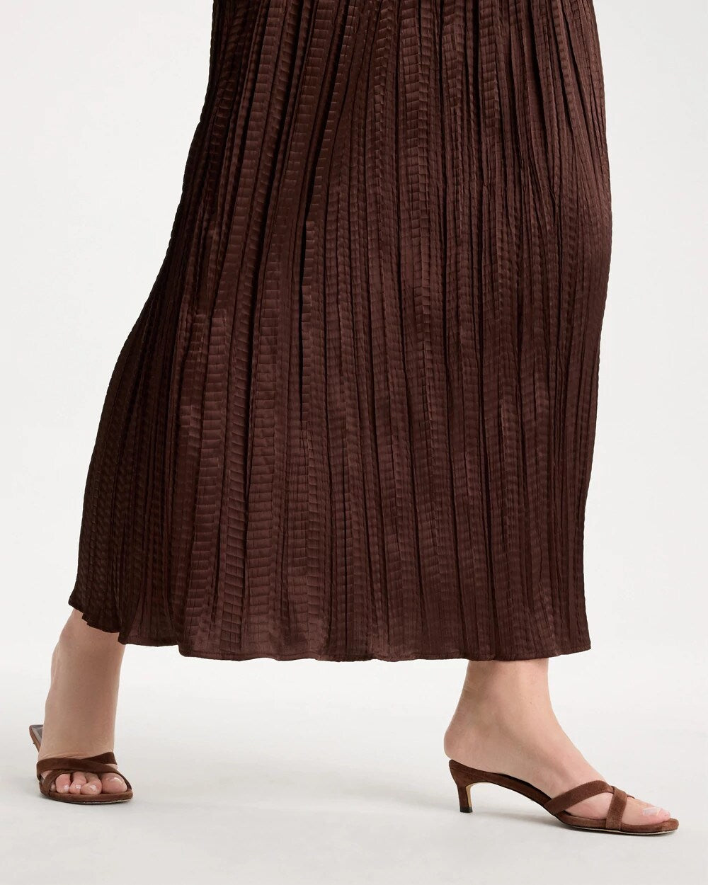 Chico's | Satin Crinkle Maxi Skirt/ Deep Brown
