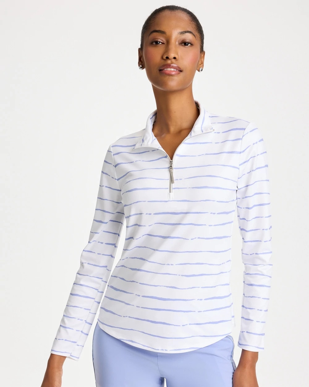 Chico's | Zenergy® UPF Caviar Half Zip/ Blue Muse