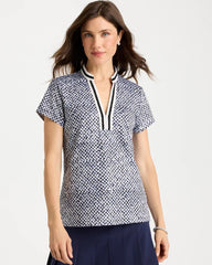 Chico's | Zenergy® UPF Crochet Trim Polo/ Blue Muse