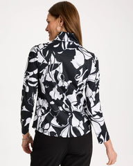 Chico's | Zenergy® UPF Floral Nights Half Zip/ Black